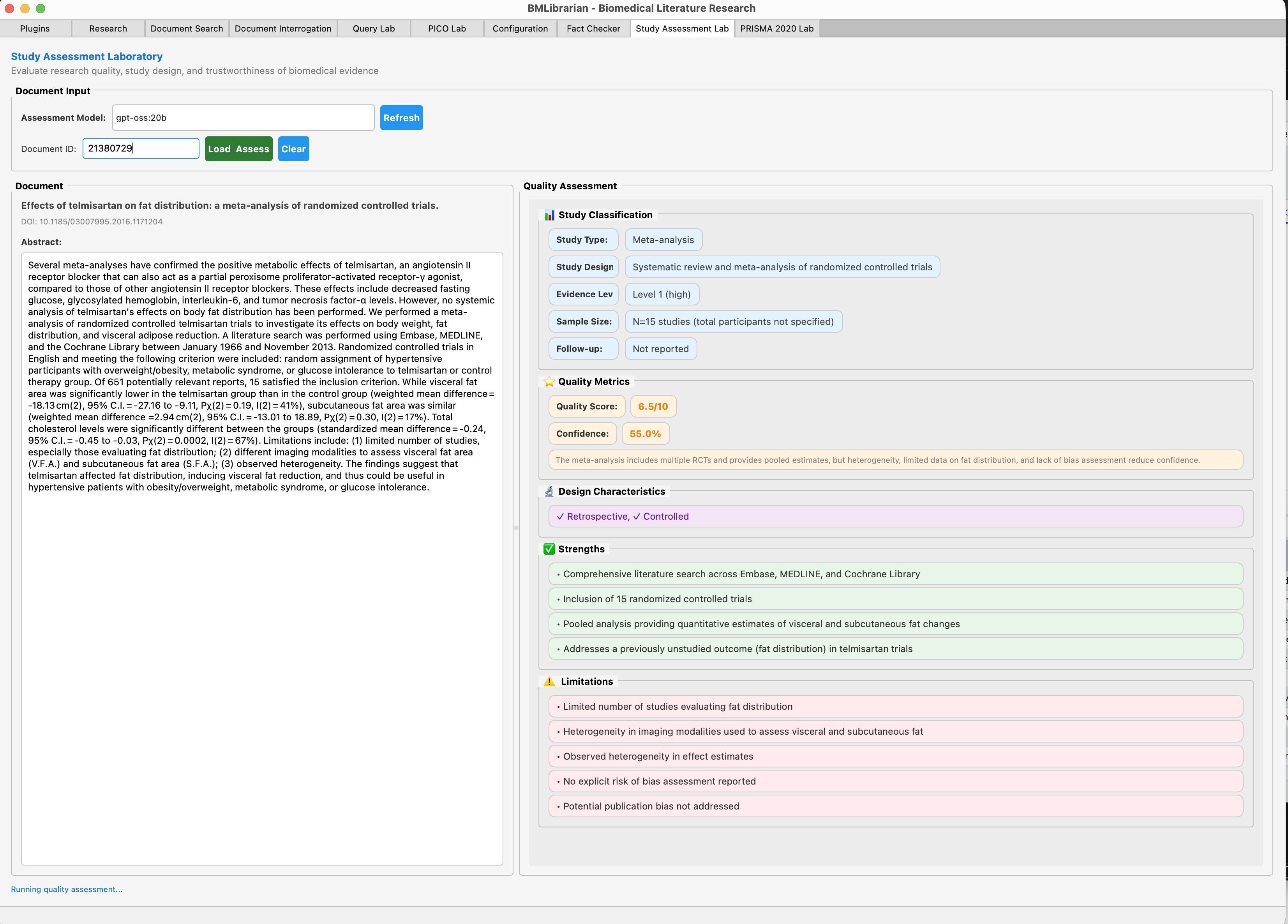 Study Assessment Laboratory